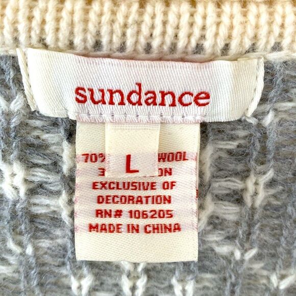 Sundance Colorful Embroidered Lambswool Long Cardigan Nordic L Boho Chic Cottage - Picture 7 of 13